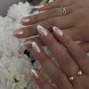 imageBABALAL Round Press on Nails Medium Fake Nails Brown Fall Ombre Glue on Nails Golden Mirror Chrome Acrylic Nails 24Pcs Oval Stick on Manicure Nails for Women and GirlsFNs106