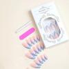 imageBABALAL Round Press on Nails Medium Fake Nails Brown Fall Ombre Glue on Nails Golden Mirror Chrome Acrylic Nails 24Pcs Oval Stick on Manicure Nails for Women and GirlsFNs105