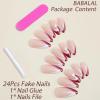 imageBABALAL Round Press on Nails Medium Fake Nails Brown Fall Ombre Glue on Nails Golden Mirror Chrome Acrylic Nails 24Pcs Oval Stick on Manicure Nails for Women and GirlsFNs119