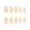 imageBABALAL Round Press on Nails Medium Fake Nails Brown Fall Ombre Glue on Nails Golden Mirror Chrome Acrylic Nails 24Pcs Oval Stick on Manicure Nails for Women and GirlsFNs115