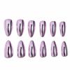 imageBABALAL Round Press on Nails Medium Fake Nails Brown Fall Ombre Glue on Nails Golden Mirror Chrome Acrylic Nails 24Pcs Oval Stick on Manicure Nails for Women and GirlsFNs107