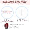 imageBABALAL Round Press on Nails Medium Fake Nails Brown Fall Ombre Glue on Nails Golden Mirror Chrome Acrylic Nails 24Pcs Oval Stick on Manicure Nails for Women and GirlsFNs106shiny