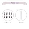 imageBABALAL Round Press on Nails Medium Fake Nails Pink Glossy Glue on Nails Glitter Acrylic Nails Oval Stick on Nails for WomenCRJH05black