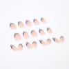 imageBABALAL Round Press on Nails Medium Fake Nails Pink Glossy Glue on Nails Glitter Acrylic Nails Oval Stick on Nails for WomenCRJH07blue