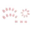 imageBABALAL Round Press on Nails Medium Fake Nails Pink Glossy Glue on Nails Glitter Acrylic Nails Oval Stick on Nails for WomenCRJH07pink
