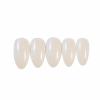 imageBABALAL Round Press on Nails Medium Fake Nails Pink Glossy Glue on Nails Glitter Acrylic Nails Oval Stick on Nails for WomenCRJH08white