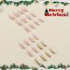 imageBABALAL Round Press on Nails Medium Fake Nails Pink Glossy Glue on Nails Glitter Acrylic Nails Oval Stick on Nails for WomenCRJH10glitter