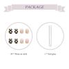 imageBABALAL Short Press on Nails Square Fake Nails Squoval Nails Glossy False Nails Checkerboard Design Nails for Women and Girls
