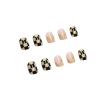 imageBABALAL Short Press on Nails Square Fake Nails Squoval Nails Glossy False Nails Checkerboard Design Nails for Women and Girls
