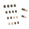 imageBABALAL Short Press on Nails Square Fake Nails Squoval Nails Glossy False Nails Checkerboard Design Nails for Women and Girls