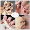 imageBABALAL Short Press on Nails Square Fake Nails Squoval Nails Glossy False Nails Checkerboard Design Nails for Women and Girls