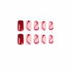 imageBABALAL Square Press on Nails Medium Fake Nails Red Glue on Nails Ballerina Swirl Acrylic Nails 24Pcs Stick on Nails for Women and GirlsNAILS041