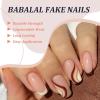 imageBABALAL Square Press on Nails Medium Fake Nails Red Glue on Nails Ballerina Swirl Acrylic Nails 24Pcs Stick on Nails for Women and GirlsNAILS15