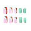 imageBABALAL Square Press on Nails Medium Fake Nails Red Glue on Nails Ballerina Swirl Acrylic Nails 24Pcs Stick on Nails for Women and GirlsNAILS20