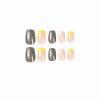 imageBABALAL Square Presson Nails  Short White Glueon Acrylic Nails  Squoval Shape with Rhinestones for Women ampamp GirlsNAILX035