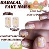 imageBABALAL Square Presson Nails  Short White Glueon Acrylic Nails  Squoval Shape with Rhinestones for Women ampamp GirlsNAILX062