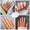 imageBABALAL Square Presson Nails  Short White Glueon Acrylic Nails  Squoval Shape with Rhinestones for Women ampamp GirlsNAILX08