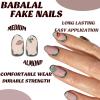 imageBABALAL Square Presson Nails  Short White Glueon Acrylic Nails  Squoval Shape with Rhinestones for Women ampamp GirlsNAILX15green