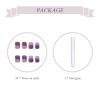 imageBABALAL Square Presson Short Cow Print Nails  24Pcs Cute Squoval Fake Glossy Black Acrylic Nails for Women and GirlsP102purple