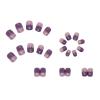 imageBABALAL Square Presson Short Cow Print Nails  24Pcs Cute Squoval Fake Glossy Black Acrylic Nails for Women and GirlsP102purple