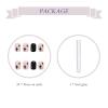 imageBABALAL Square Presson Short Cow Print Nails  24Pcs Cute Squoval Fake Glossy Black Acrylic Nails for Women and GirlsP104black