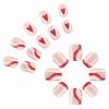 imageBABALAL Square Presson Short Cow Print Nails  24Pcs Cute Squoval Fake Glossy Black Acrylic Nails for Women and GirlsP104heart