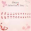 imageBABALAL Square Presson Short Cow Print Nails  24Pcs Cute Squoval Fake Glossy Black Acrylic Nails for Women and GirlsP104heart