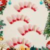 imageBABALAL Square Presson Short Cow Print Nails  24Pcs Cute Squoval Fake Glossy Black Acrylic Nails for Women and GirlsP106red