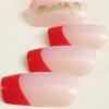 imageBABALAL Square Presson Short Cow Print Nails  24Pcs Cute Squoval Fake Glossy Black Acrylic Nails for Women and GirlsP106red