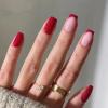 imageBABALAL Square Presson Short Cow Print Nails  24Pcs Cute Squoval Fake Glossy Black Acrylic Nails for Women and GirlsP114red