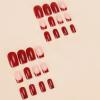imageBABALAL Square Presson Short Cow Print Nails  24Pcs Cute Squoval Fake Glossy Black Acrylic Nails for Women and GirlsP114red