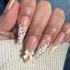 imageBABALAL Long Stiletto Press on Nails Almond Fake Nails Black Goth Acrylic Nails Supplies Blue Butterfly Y2k Glue on Nails Art 24Pcs Glossy Manicure Artificial Nails Full Cover False NailsBND08
