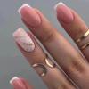 imageBABALAL Square Presson Nails  Short White Glueon Acrylic Nails  Squoval Shape with Rhinestones for Women ampamp GirlsNAILX043