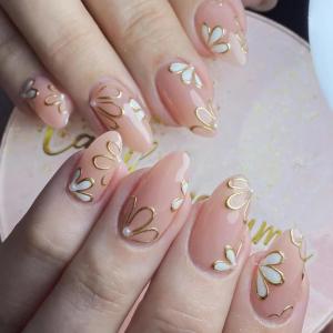 imageBABALAL Almond Press on Nails Medium  Orange Summer Fake Nails 3D Texture Design Floral Handmade Acrylic Nails Supplies 24Pcs Stiletto Manicure Stick on False Nails Art Artificial NailsBNE212