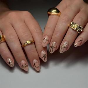 imageBABALAL Almond Press on Nails Medium  Orange Summer Fake Nails 3D Texture Design Floral Handmade Acrylic Nails Supplies 24Pcs Stiletto Manicure Stick on False Nails Art Artificial NailsBNE206