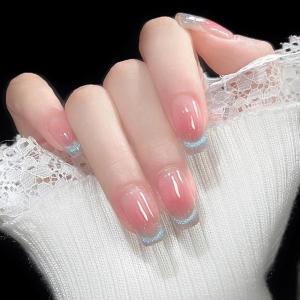 imageBABALAL Brown Press on Nails Medium Oval Fake Nails Fall Chrome Glue on Nails 24Pcs Cat Eye Shiny Round Acrylic Nails Manicure Stick on Nails for Women and GirlsNailB14