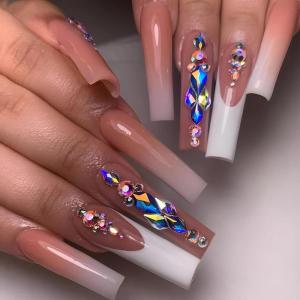 imageBABALAL Long Stiletto Press on Nails Almond Fake Nails Black Goth Acrylic Nails Supplies Blue Butterfly Y2k Glue on Nails Art 24Pcs Glossy Manicure Artificial Nails Full Cover False NailsBND113