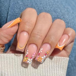 imageBABALAL Long Stiletto Press on Nails Almond Fake Nails Black Goth Acrylic Nails Supplies Blue Butterfly Y2k Glue on Nails Art 24Pcs Glossy Manicure Artificial Nails Full Cover False NailsBND112