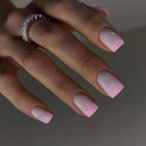 imageBABALAL Oval Press on Nails Short Fake Nails White French Tip Glue on Nails Blue Flower Acrylic Nails 24Pcs Spring Round Nails for Women and GirlsFNL111purple