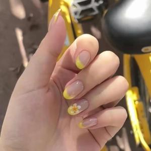 imageBABALAL Press on Nails Short Oval Fake Nails Purple Lavender Fench Tip Glue on Nails Lilac Acrylic Nails Cute Trendy False Nails 24Pcs Glossy Round Full Cover Artificial Nails for Women GirlsBNG09