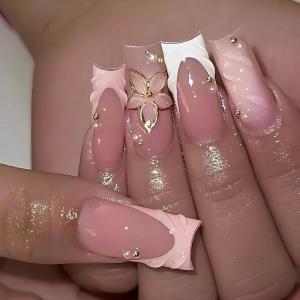imageBABALAL Press on Nails Short Oval Fake Nails Purple Lavender Fench Tip Glue on Nails Lilac Acrylic Nails Cute Trendy False Nails 24Pcs Glossy Round Full Cover Artificial Nails for Women GirlsBNG01