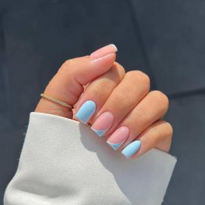 imageBABALAL Press on Nails Short Round Fake Nails Glossy Glue on Nails with Design Short Nails 24Pcs Oval Acrylic Nails for Women and GirlsNAILR09