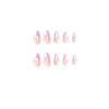 imageBABALAL Almond Press on Nails Medium Fake Nails White French Glue on Nails Black Star Rhinestones Acrylic Nails 24Pcs Stiletto False Nails for Women and GirlsFNf406