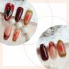 imageBABALAL Almond Press on Nails Medium Fake Nails White French Glue on Nails Black Star Rhinestones Acrylic Nails 24Pcs Stiletto False Nails for Women and GirlsFNf402cherry