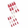 imageBABALAL Almond Press on Nails Medium Fake Nails White French Glue on Nails Black Star Rhinestones Acrylic Nails 24Pcs Stiletto False Nails for Women and GirlsFNf416heart