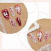 imageBABALAL Almond Press on Nails Medium Fake Nails White French Glue on Nails Black Star Rhinestones Acrylic Nails 24Pcs Stiletto False Nails for Women and GirlsFNf402rabbit