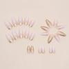imageBABALAL Almond Press on Nails Medium Fake Nails White French Glue on Nails Black Star Rhinestones Acrylic Nails 24Pcs Stiletto False Nails for Women and GirlsFNf405