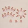 imageBABALAL Almond Press on Nails Medium Fake Nails White French Glue on Nails Black Star Rhinestones Acrylic Nails 24Pcs Stiletto False Nails for Women and GirlsFNf422