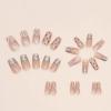 imageBABALAL Almond Press on Nails Medium Fake Nails White French Glue on Nails Black Star Rhinestones Acrylic Nails 24Pcs Stiletto False Nails for Women and GirlsFNf410
