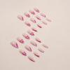 imageBABALAL Almond Press on Nails Medium Fake Nails White French Glue on Nails Black Star Rhinestones Acrylic Nails 24Pcs Stiletto False Nails for Women and GirlsFNf418